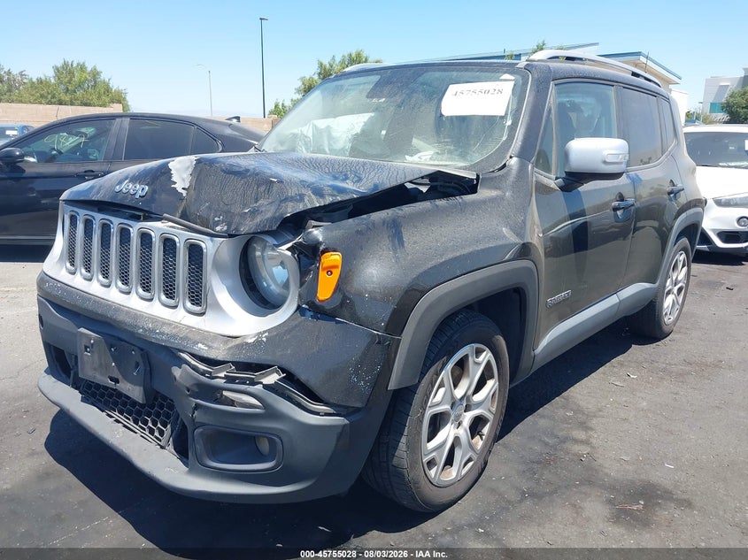 Vin: zaccjadt2gpc71246, lot: 46253750, jeep renegade limited 20162
