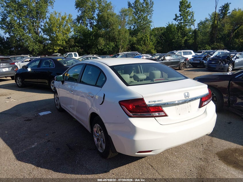 Vin: 19xfb2f52ee032479, lot: 46253760, honda civic lx 20143