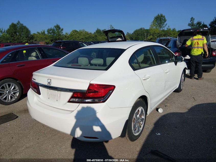 Vin: 19xfb2f52ee032479, lot: 46253760, honda civic lx 20144