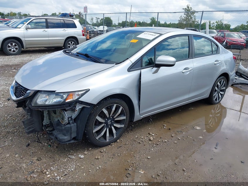 2014 Honda Civic, Front End, IAAI, VIN 19XFB2F93EE045728 — photo 2