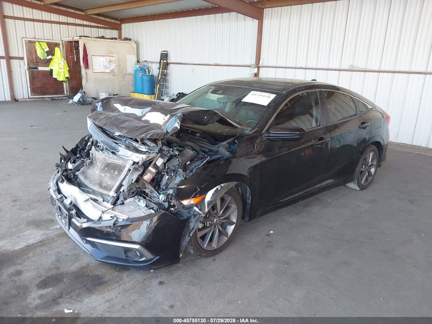 Vin: 19xfc1f77ke202730, lot: 46253852, honda civic ex-l 20192