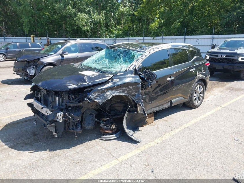 Vin: 5n1az2mh6fn261517, lot: 46253857, nissan murano sl 20152