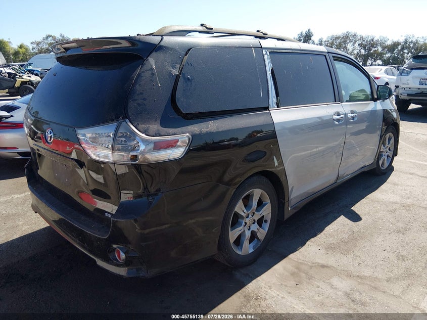 Vin: 5tdxk3dc9ds390243, lot: 46253861, toyota sienna se 8 passenger 20134
