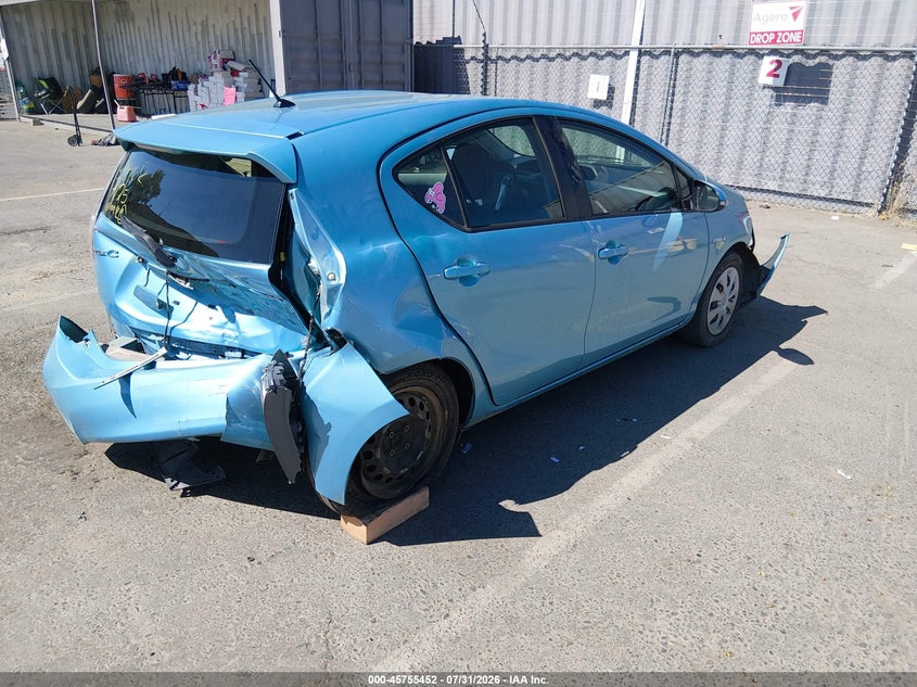 Vin: jtdkdtb31c1004000, lot: 46254174, toyota prius c two 20124