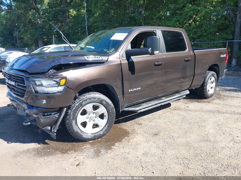 Vin: 1c6srfmt6kn854395, lot: 46254271, ram 1500 big horn/lone star  4x4 6'4 box 20192