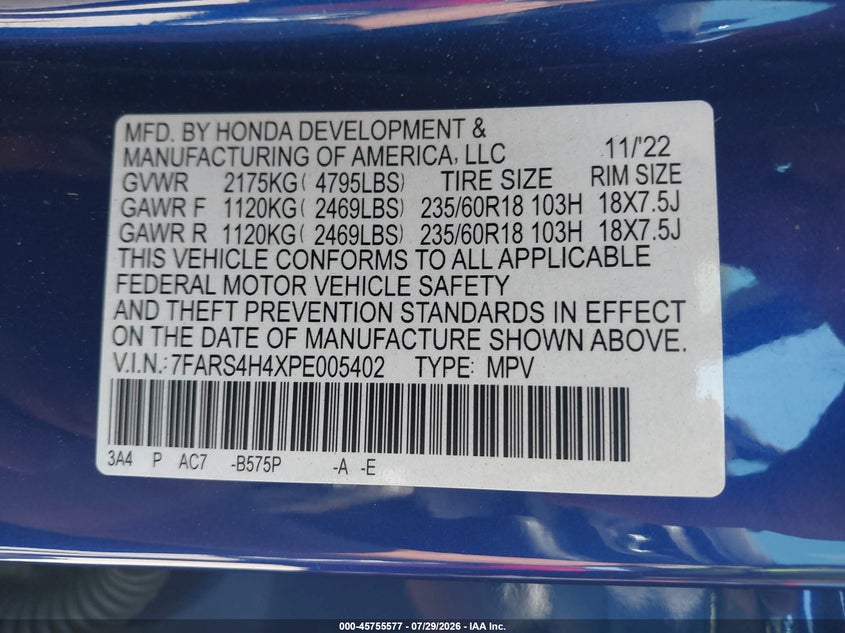 2023 HONDA CR-V EX AWD · Фото 9
