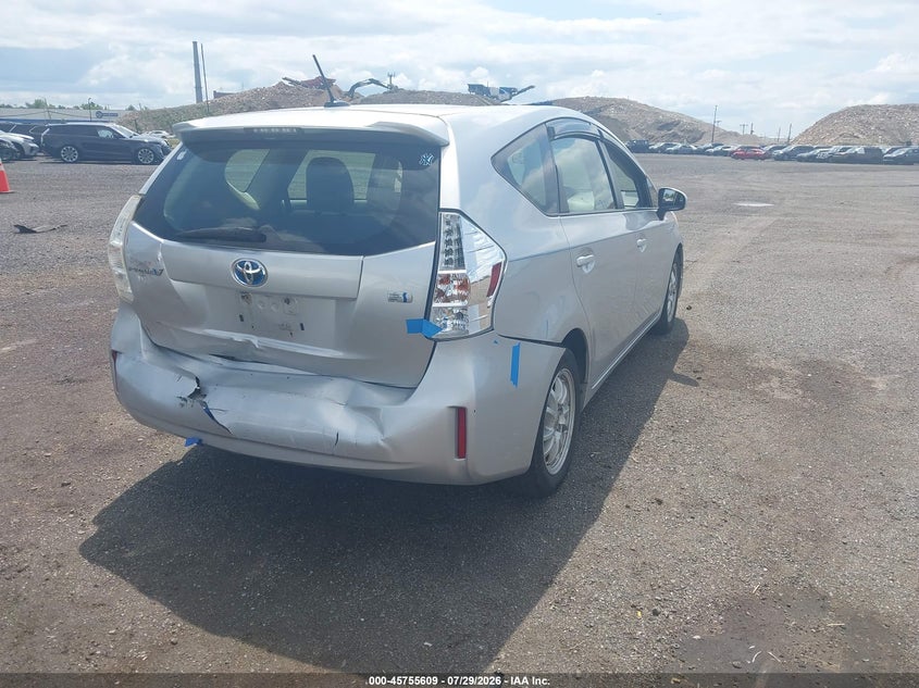 Vin: jtdzn3eu1c3075086, lot: 46254331, toyota prius v three 20124