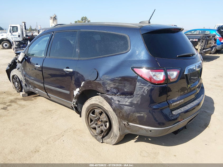 Vin: 1gnkrfed0hj303385, lot: 46254344, chevrolet traverse ls 20173