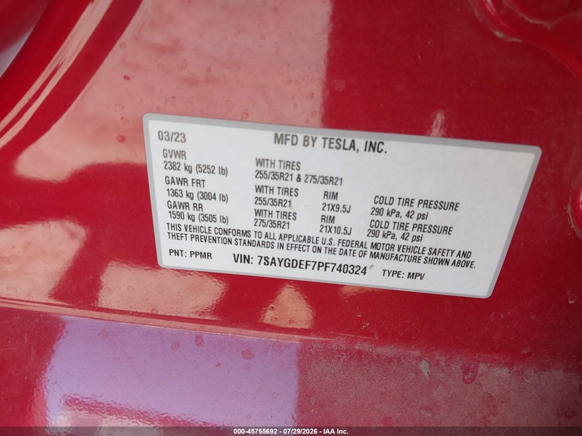 2023 TESLA MODEL Y SPORT UTILITY VEHICLE ELECTRIC