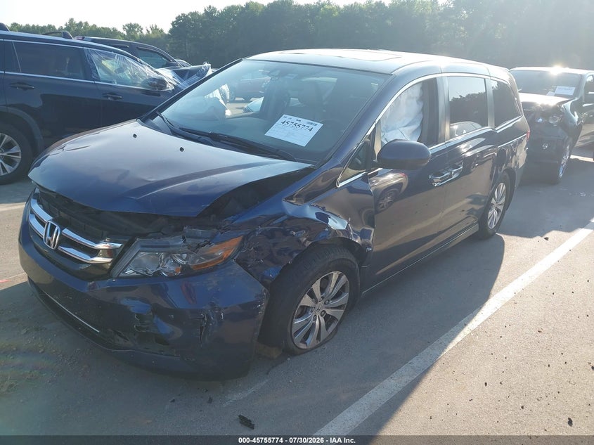 Vin: 5fnrl5h63eb092038, lot: 46254496, honda odyssey ex-l 20142