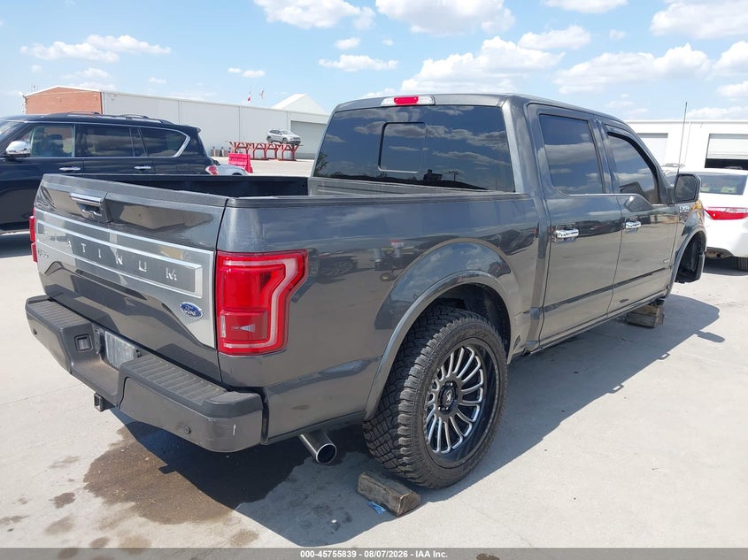 Vin: 1ftew1cg1ffc21826, lot: 46254560, ford f-150 platinum 20154