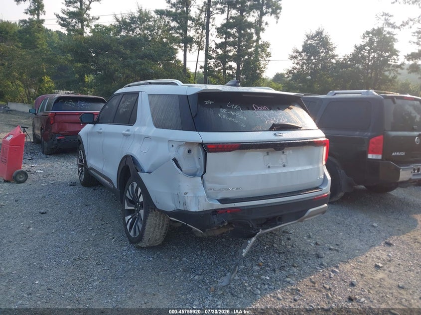 Vin: 1fmuk8hh6sgb66470, lot: 46254642, ford explorer platinum 20253