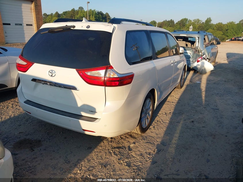 Vin: 5tdyk3dc9fs665116, lot: 46254755, toyota sienna limited premium 7 passenger 20154