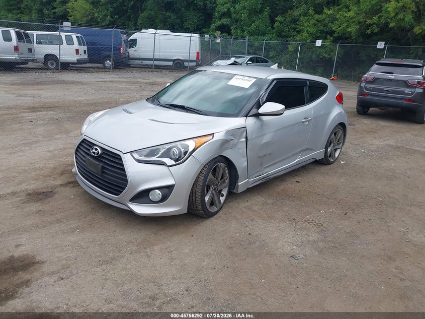 Vin: kmhtc6ae9eu208228, lot: 46255014, hyundai veloster turbo w/blue 20142