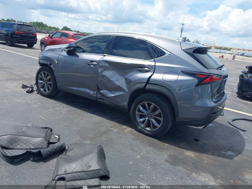 Vin: jtjyarbz7h2072620, lot: 46255164, lexus nx 200t f sport 20173