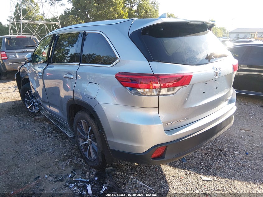 Vin: 5tdjzrfhxhs371560, lot: 46255183, toyota highlander xle 20173