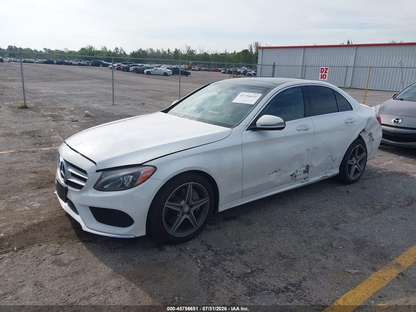 Vin: 55swf4kb9gu109100, lot: 46255373, mercedes-benz c 300 sport 4matic 20162