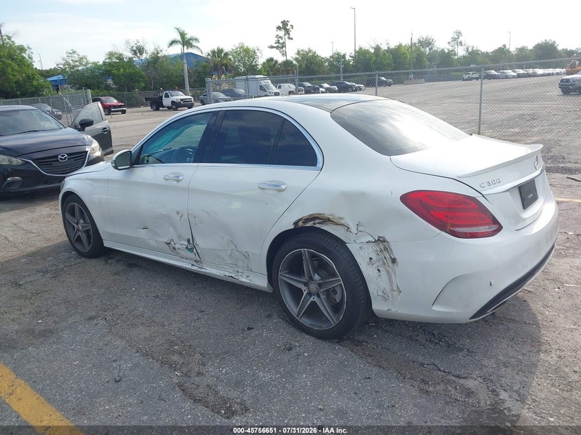 Vin: 55swf4kb9gu109100, lot: 46255373, mercedes-benz c 300 sport 4matic 20163