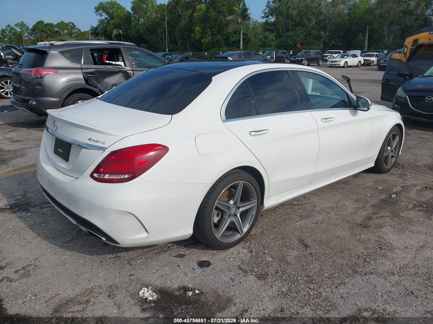 Vin: 55swf4kb9gu109100, lot: 46255373, mercedes-benz c 300 sport 4matic 20164