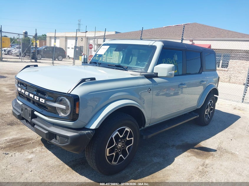 Vin: 1fmee5bp9plb88388, lot: 46255414, ford bronco outer banks 20232
