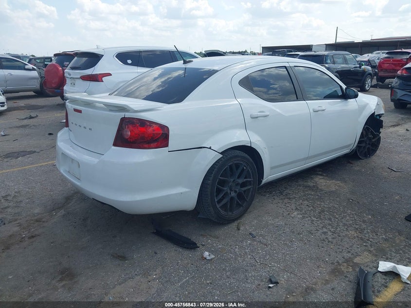 Vin: 1c3cdzag1cn314544, lot: 46255565, dodge avenger se 20124