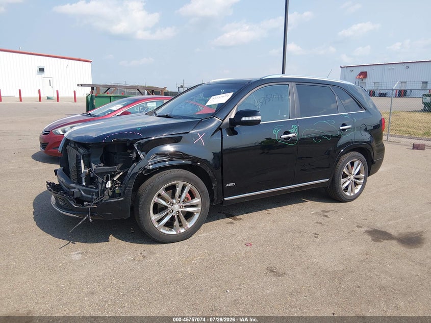 Vin: 5xykwda71eg505024, lot: 46255795, kia sorento limited v6 20142