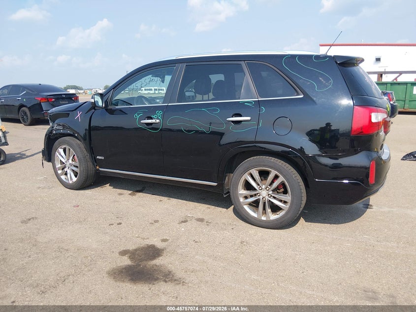 Vin: 5xykwda71eg505024, lot: 46255795, kia sorento limited v6 20143