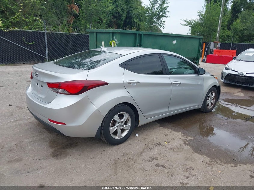 Vin: 5npdh4ae6fh604112, lot: 46256231, hyundai elantra se 20154