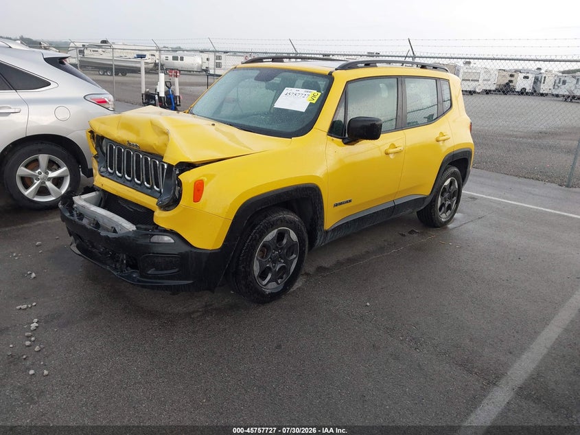 Vin: zaccjaat0gpd14955, lot: 46256449, jeep renegade sport 20162