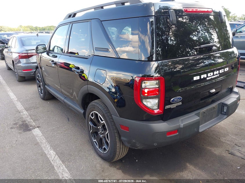 Vin: 3fmcr9cn1srf64642, lot: 46256463, ford bronco sport outer banks 20253