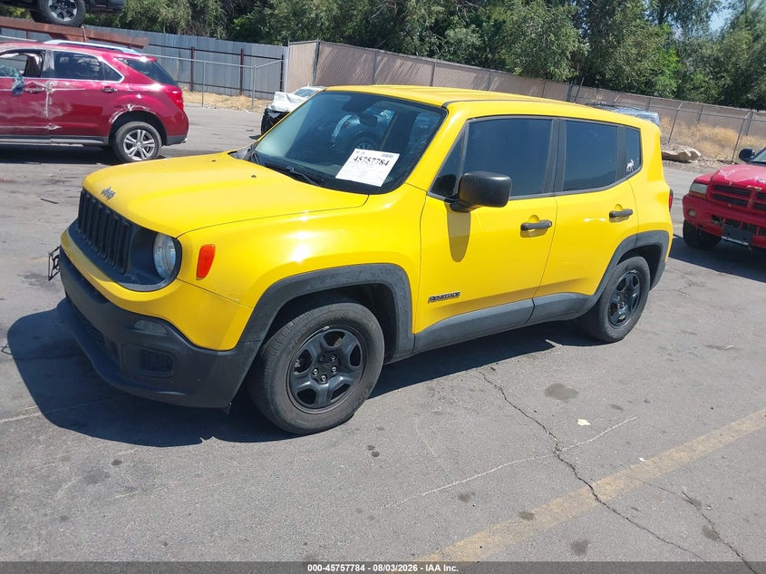 Vin: zaccjaah2fpc31165, lot: 46256506, jeep renegade sport 20152