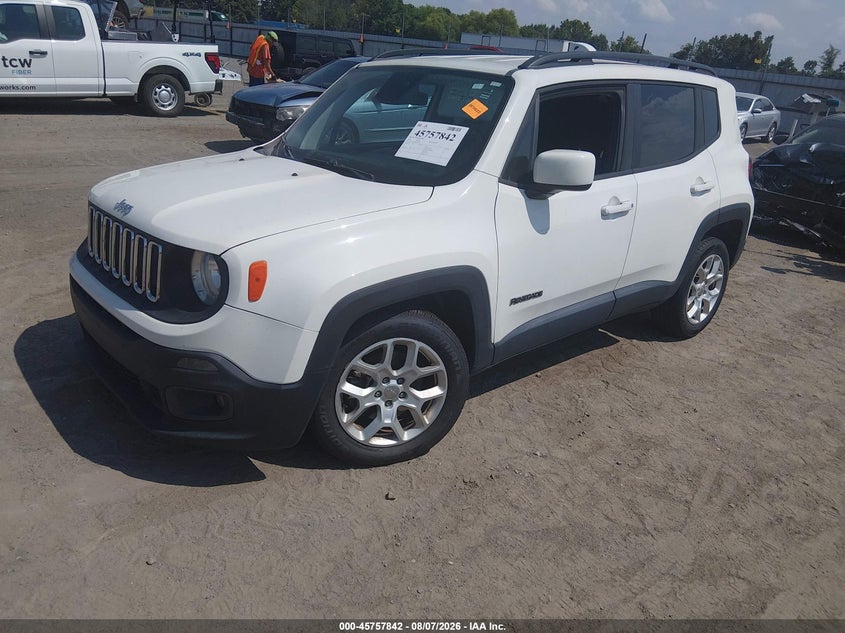 Vin: zaccjabb0jph47415, lot: 46256564, jeep renegade latitude fwd 20182