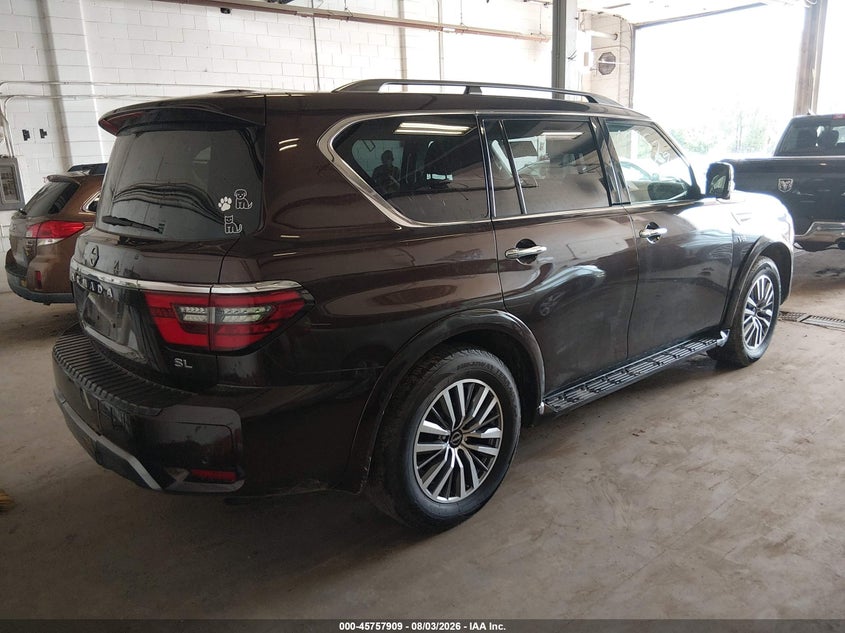 Vin: jn8ay2bbxn9813795, lot: 46256631, nissan armada sl 4wd 20224