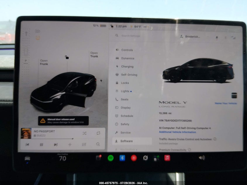 TESLA MODEL Y 2026 VIN 7SAYGDED1TF395266