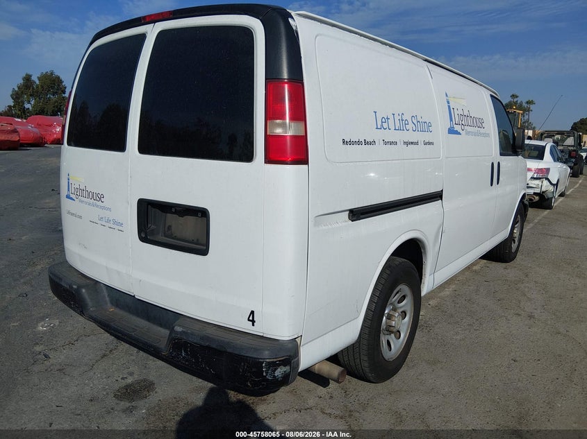 Vin: 1gcsgafx6d1159944, lot: 46256787, chevrolet express 1500 work van 20134