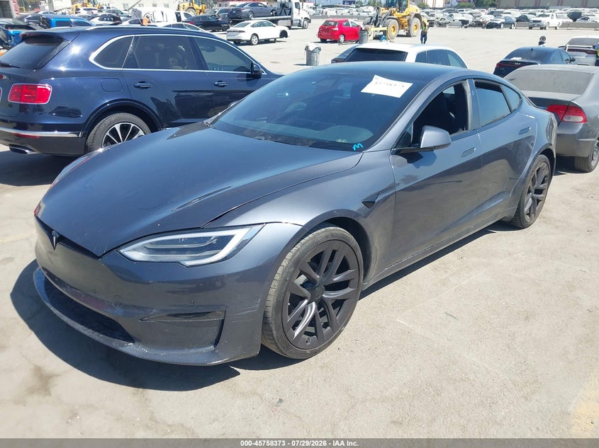 2021 Tesla Model S, Rear, IAAI, VIN 5YJSA1E53MF436865 — photo 2