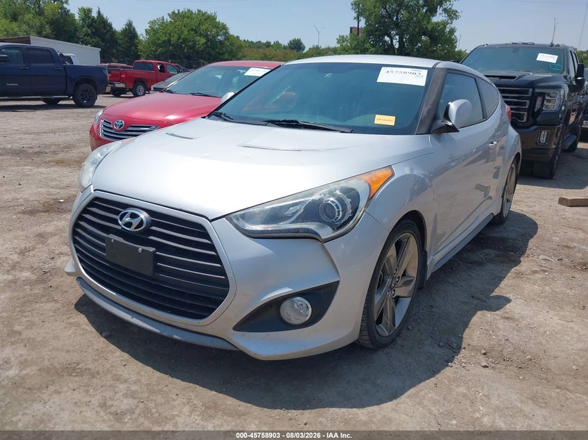 Vin: kmhtc6ae2du173157, lot: 46257625, hyundai veloster turbo w/black 20132