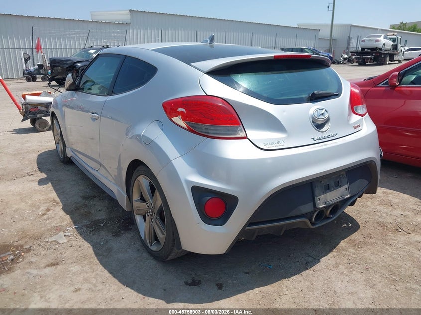 Vin: kmhtc6ae2du173157, lot: 46257625, hyundai veloster turbo w/black 20133