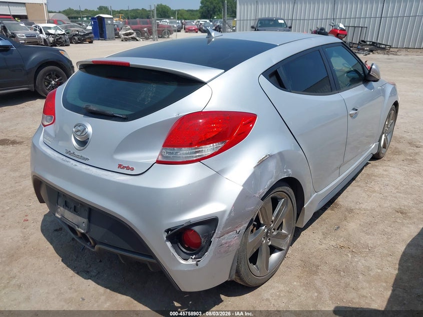Vin: kmhtc6ae2du173157, lot: 46257625, hyundai veloster turbo w/black 20134