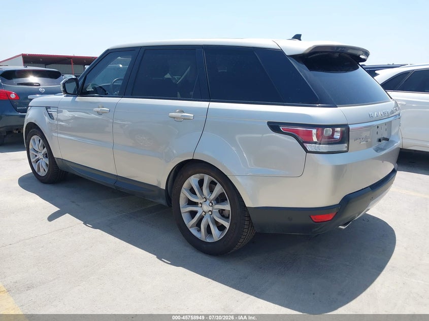 Vin: salwr2vf0fa626264, lot: 46257671, land rover range rover sport 3.0l v6 supercharged hse 20153