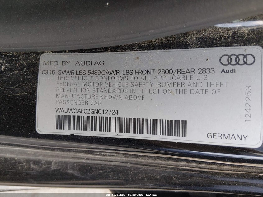 2016 AUDI A7 3.0 PREMIUM PLUS · Фото 9