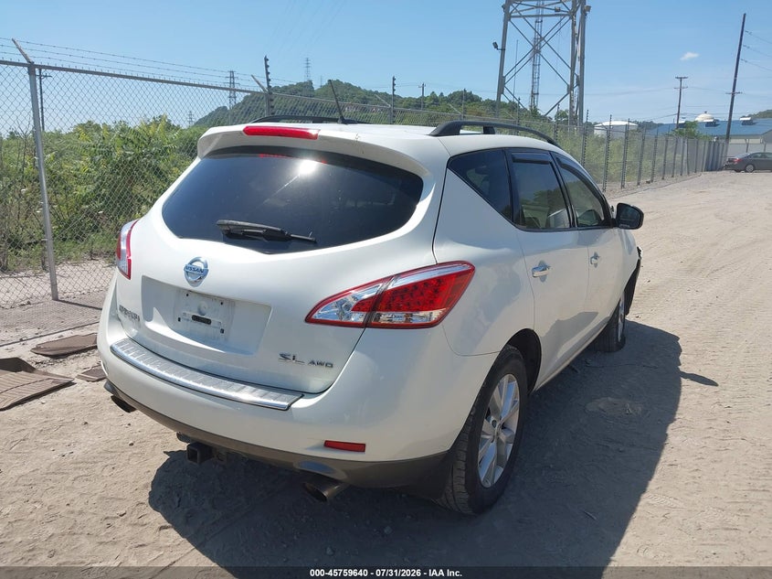 Vin: jn8az1mw6ew502731, lot: 46258389, nissan murano sl 20144