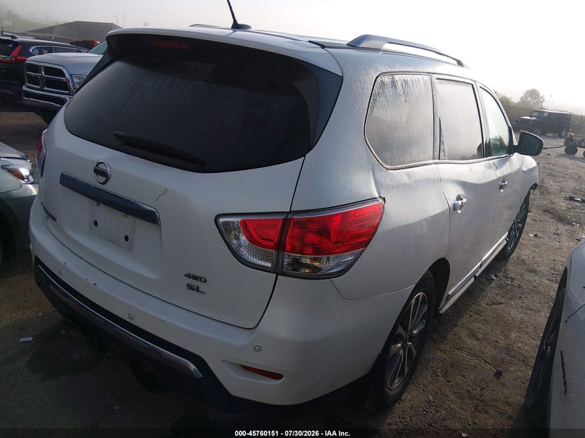 Vin: 5n1ar2mm8fc711290, lot: 46258901, nissan pathfinder sl 20154
