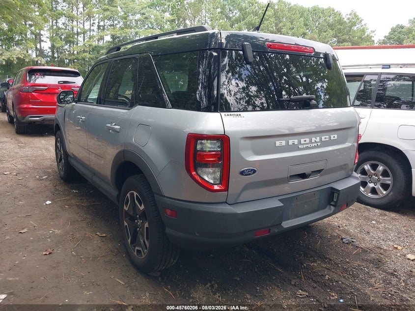Vin: 3fmcr9c65mra51700, lot: 46258955, ford bronco sport outer banks 20213