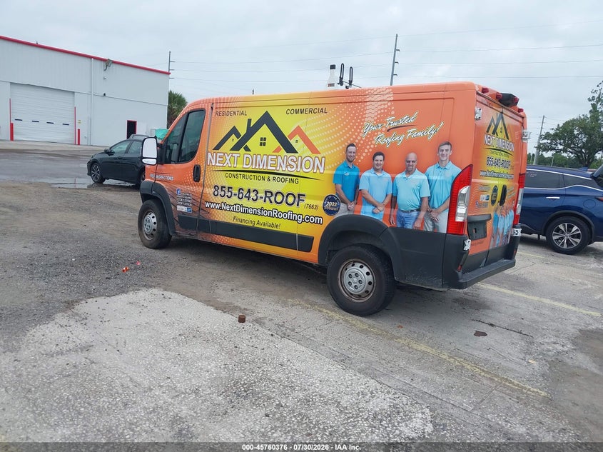 Vin: 3c6lrvag5ne109488, lot: 46259125, ram promaster 1500 low roof 136 wb 20223