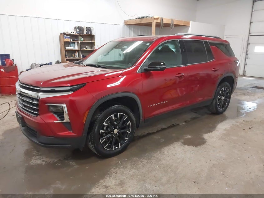 Vin: 1gnevgrs8sj263040, lot: 46259449, chevrolet traverse awd lt 20252