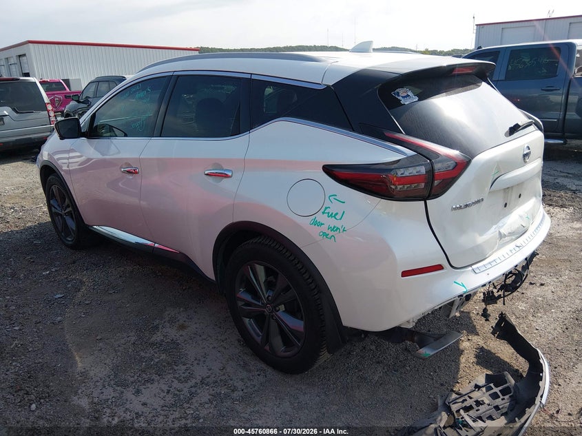 Vin: 5n1az2dj9nc120194, lot: 46259614, nissan murano platinum fwd 20223