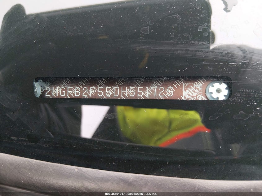 2013 HONDA CIVIC SEDAN 1.8L I-4 VVT, 140HP