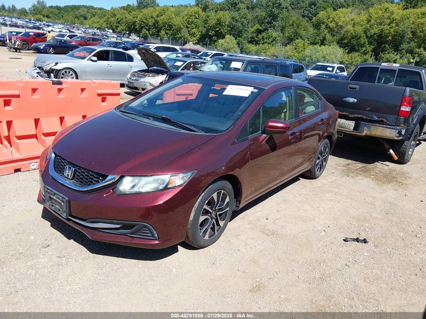 Vin: 19xfb2f8xfe211316, lot: 46259805, honda civic ex 20152