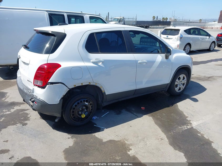Vin: kl7cjksb4fb214794, lot: 46260228, chevrolet trax 1ls 20154